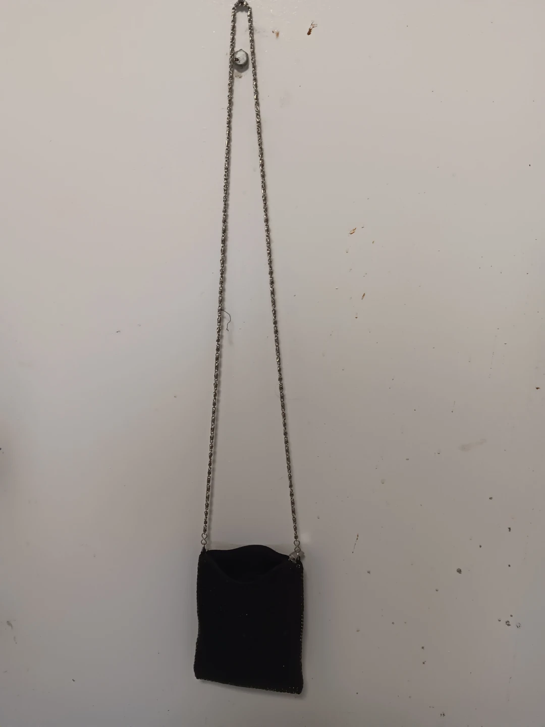 Black Mesh Evening Bag with Chain Strap