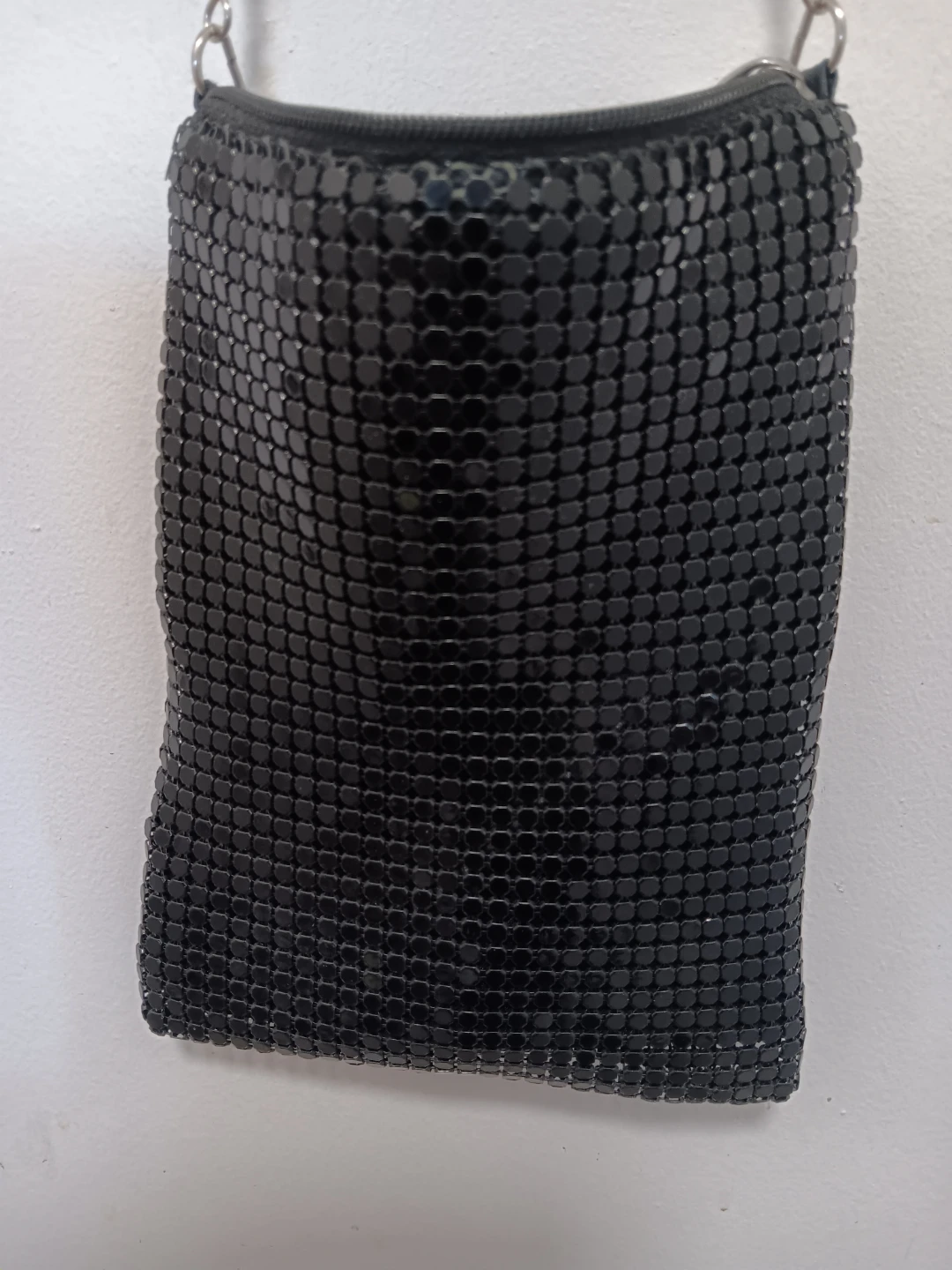 Black Mesh Evening Bag with Chain Strap - photo 3