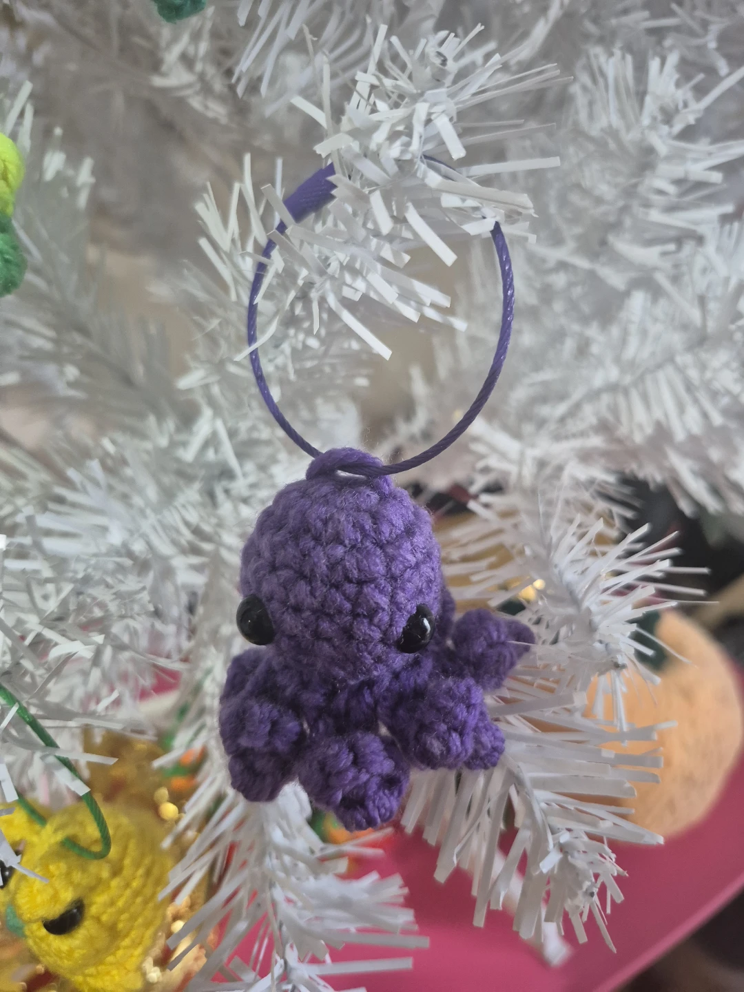 Handmade Purple Crochet Octopus Ornament - photo 2