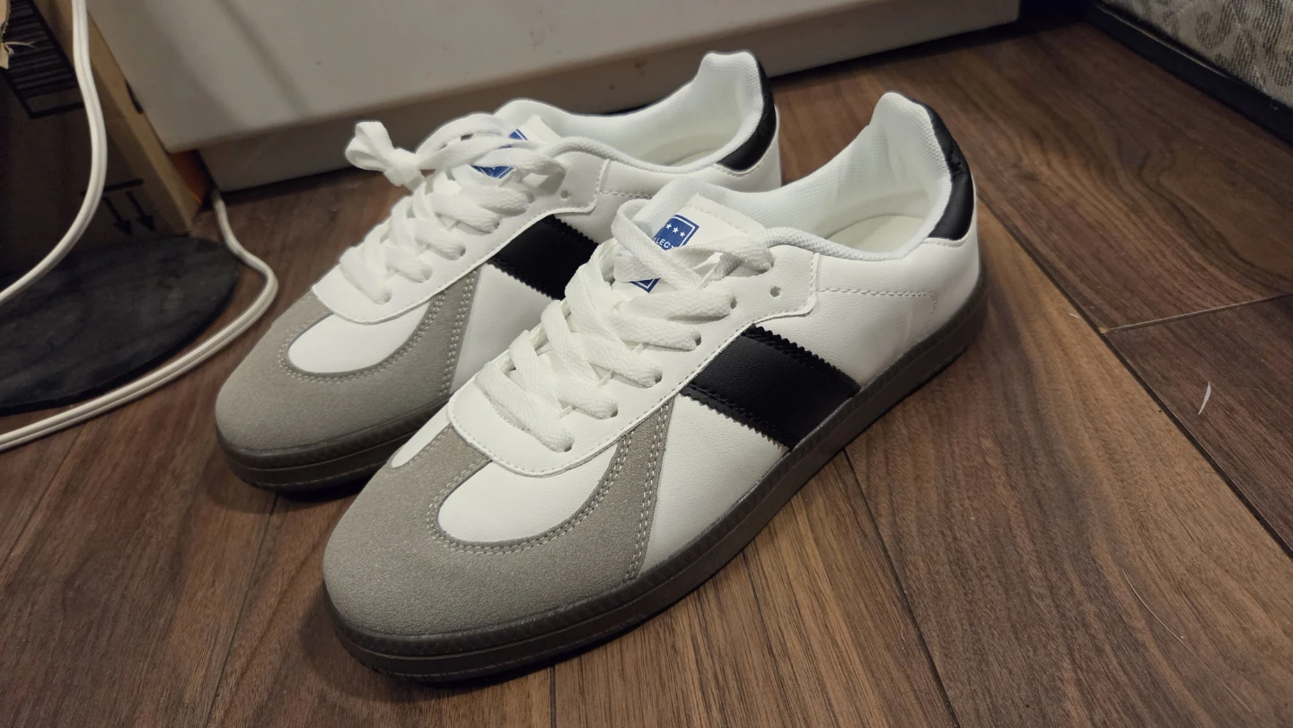 White and Grey Adidas Sneakers (shoes)