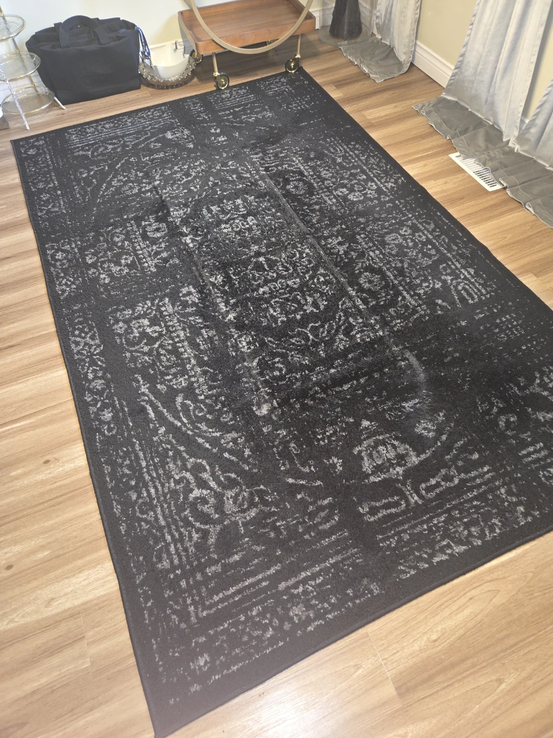 Black Area Rug with Traditional Pattern - photo 2
