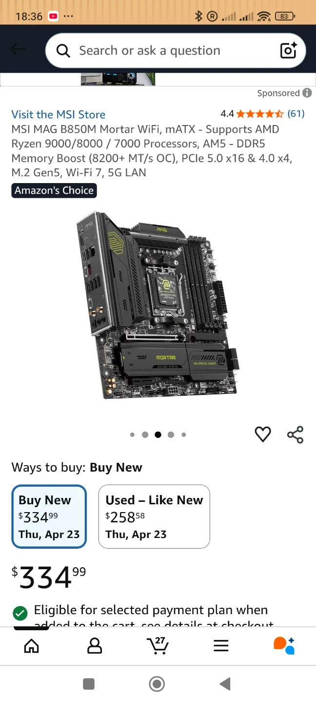 MSI MAG B850M Mortar WiFi Motherboard