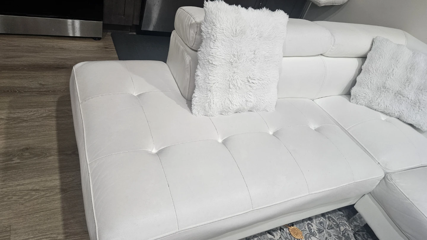 White Sectional Sofa with Pillows - photo 5