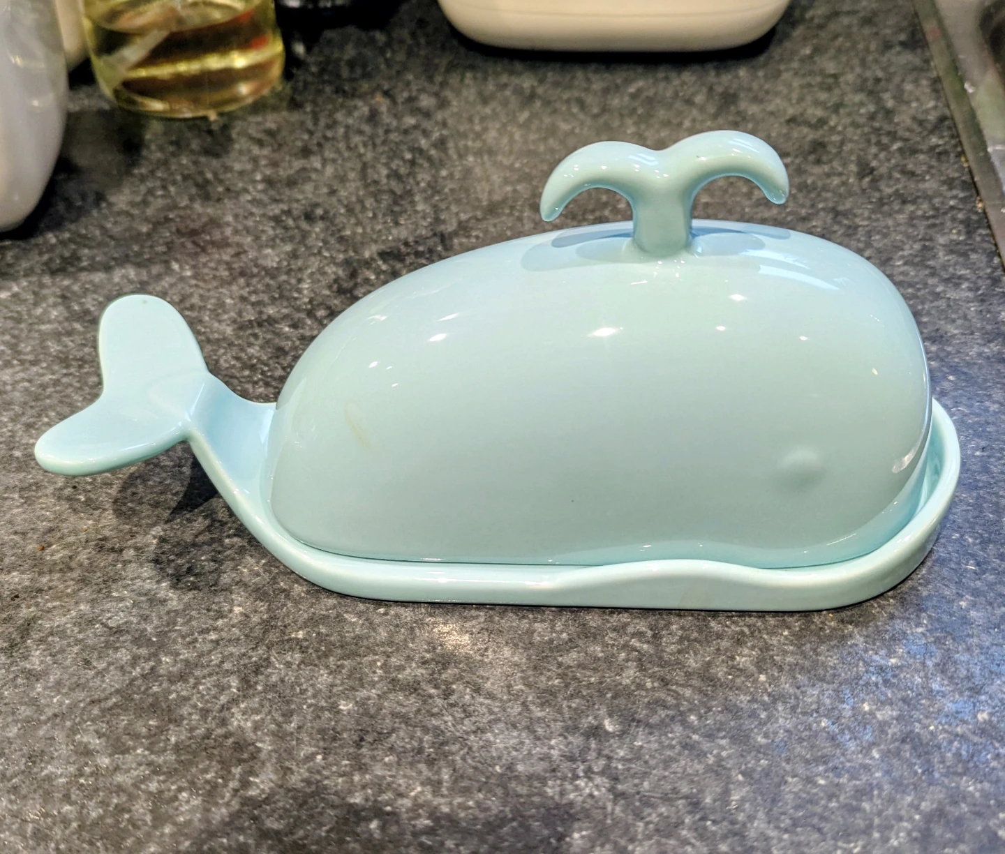 Cute whale butter dish
