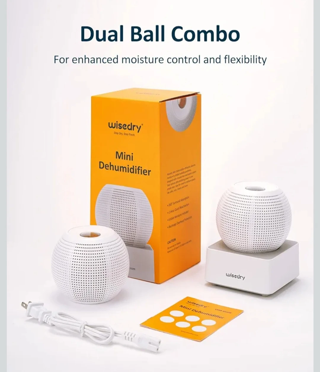 Rechargeable White Mini Dehumidifier - photo 2