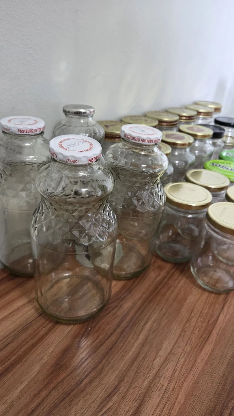 26 Empty Glass Jars – Various Sizes – Cleaned & Ready to Use