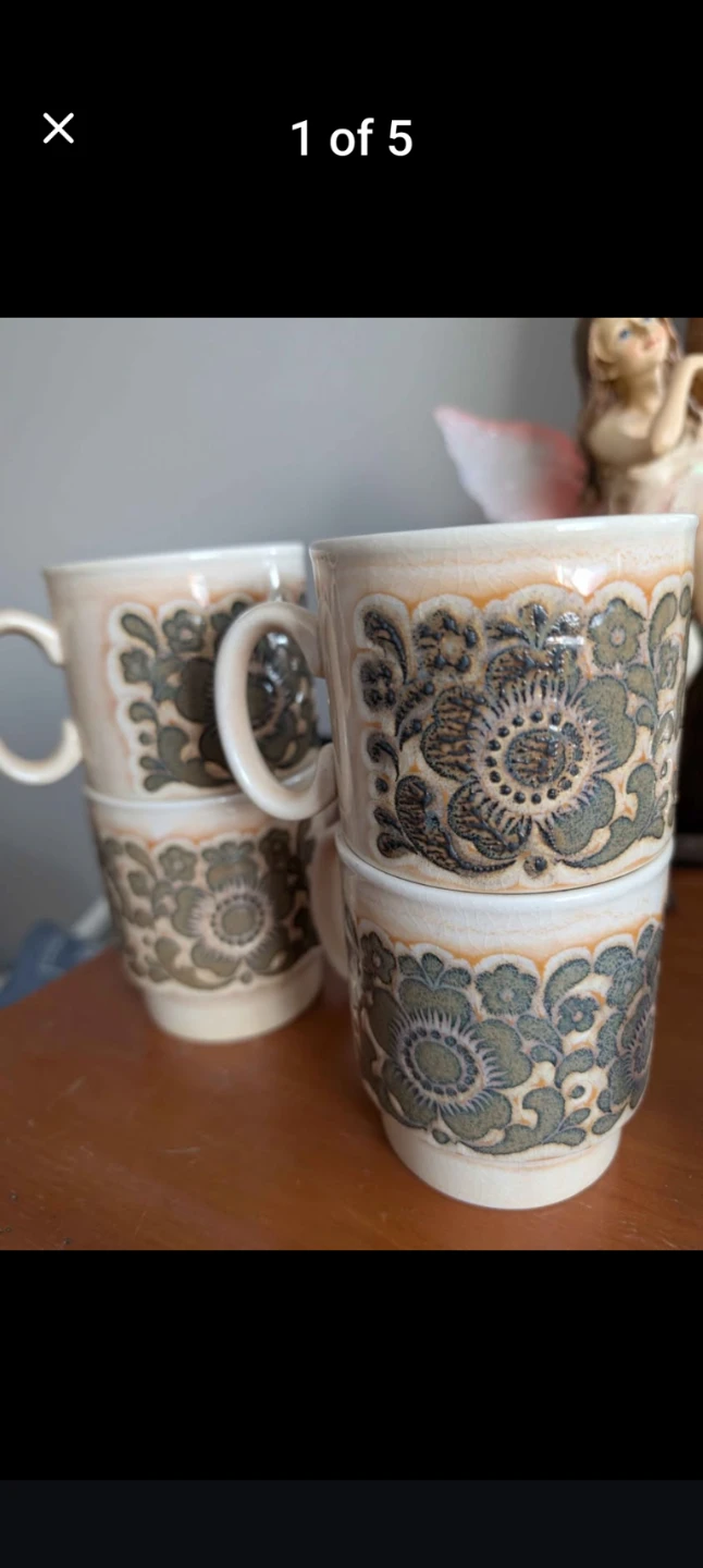 Set of 6 Vintage Mugs - Made in England