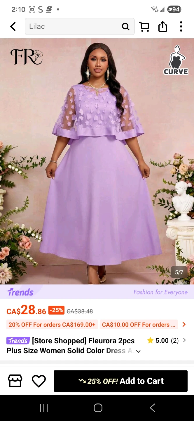 Plus Size Lavender Cape Dress