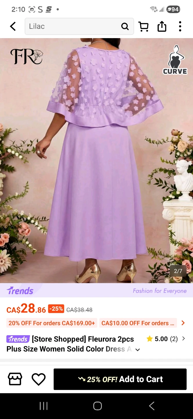Plus Size Lavender Cape Dress - photo 3