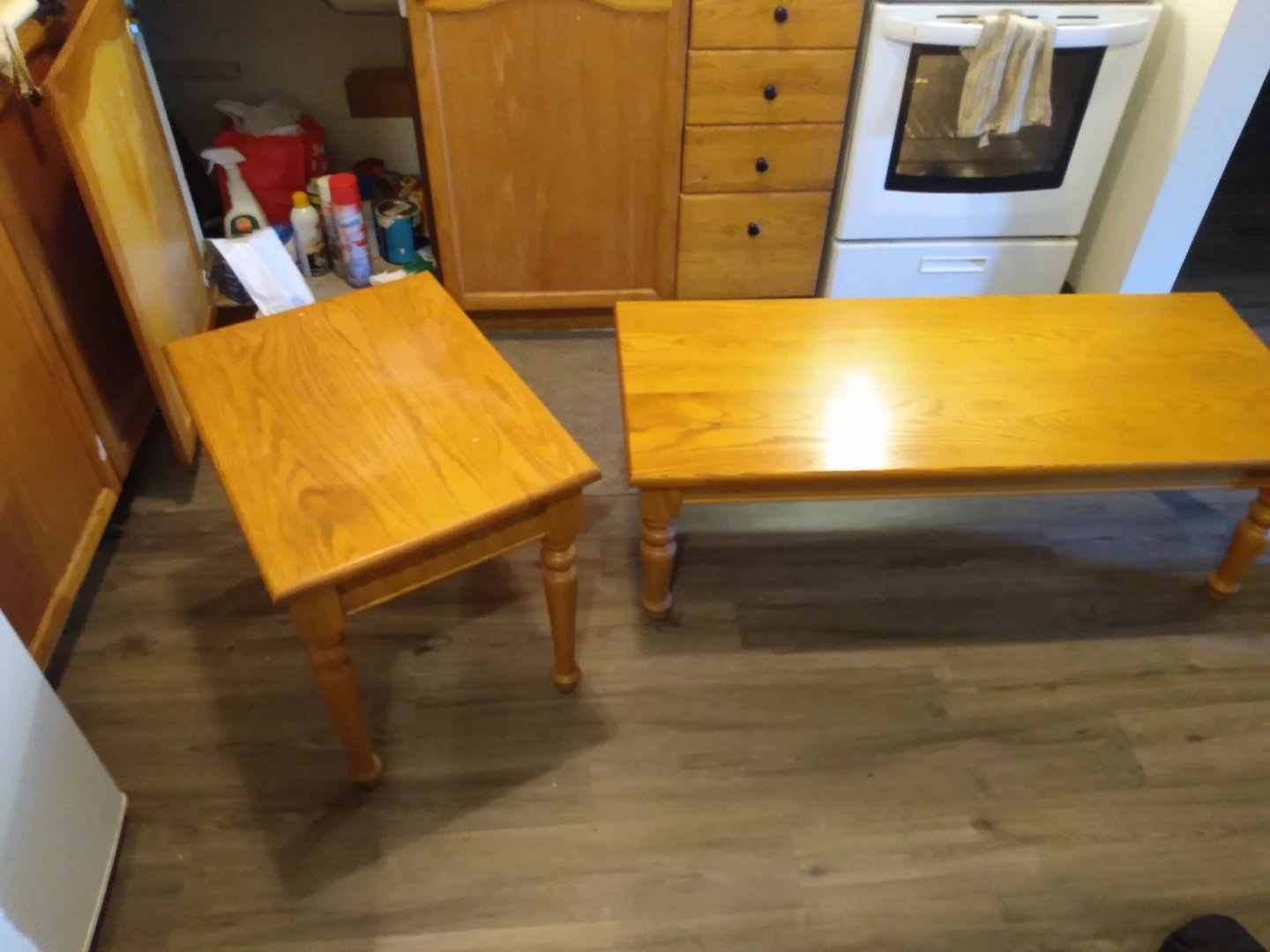 Wooden Coffee Table and End Table Set - photo 2