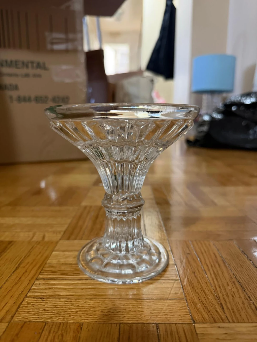 Clear Glass Candlestick Holder