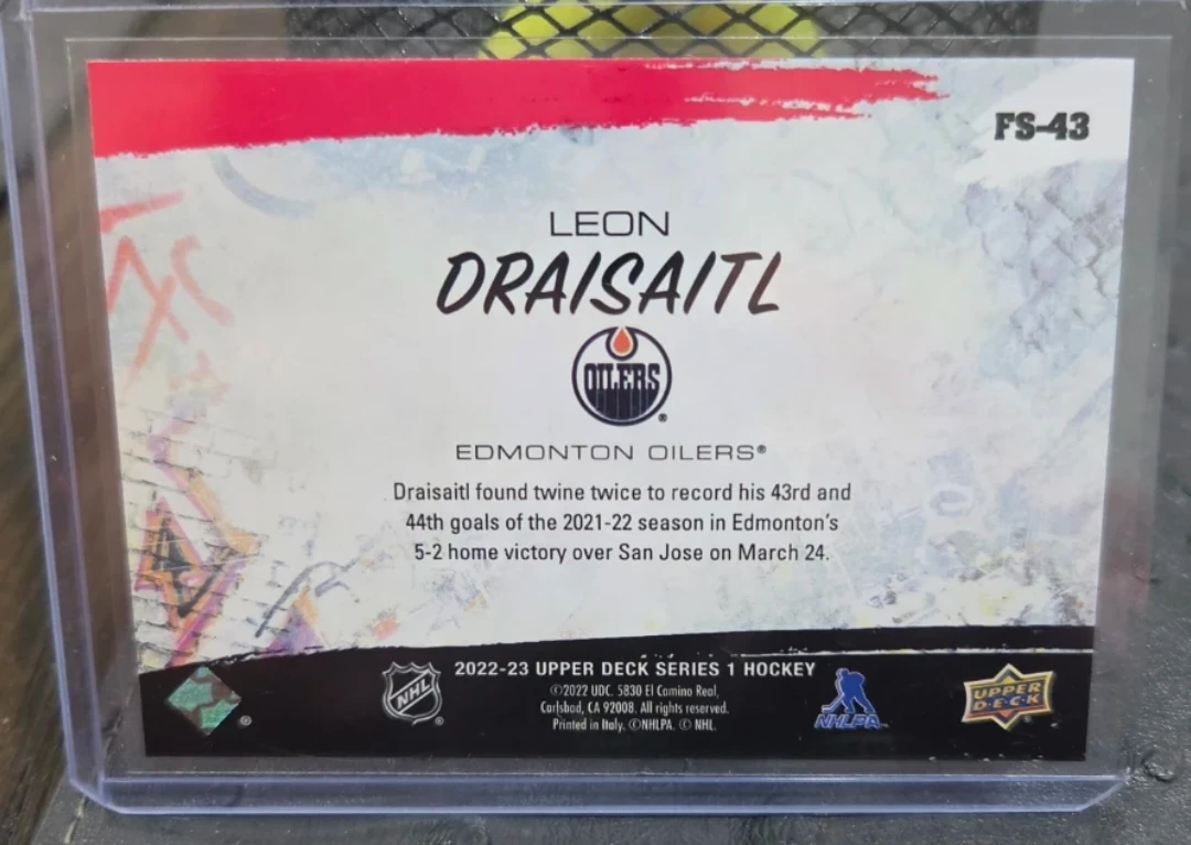 2022-23 Upper Deck Series 1 Hockey Card Leon Draisaitl - photo 2
