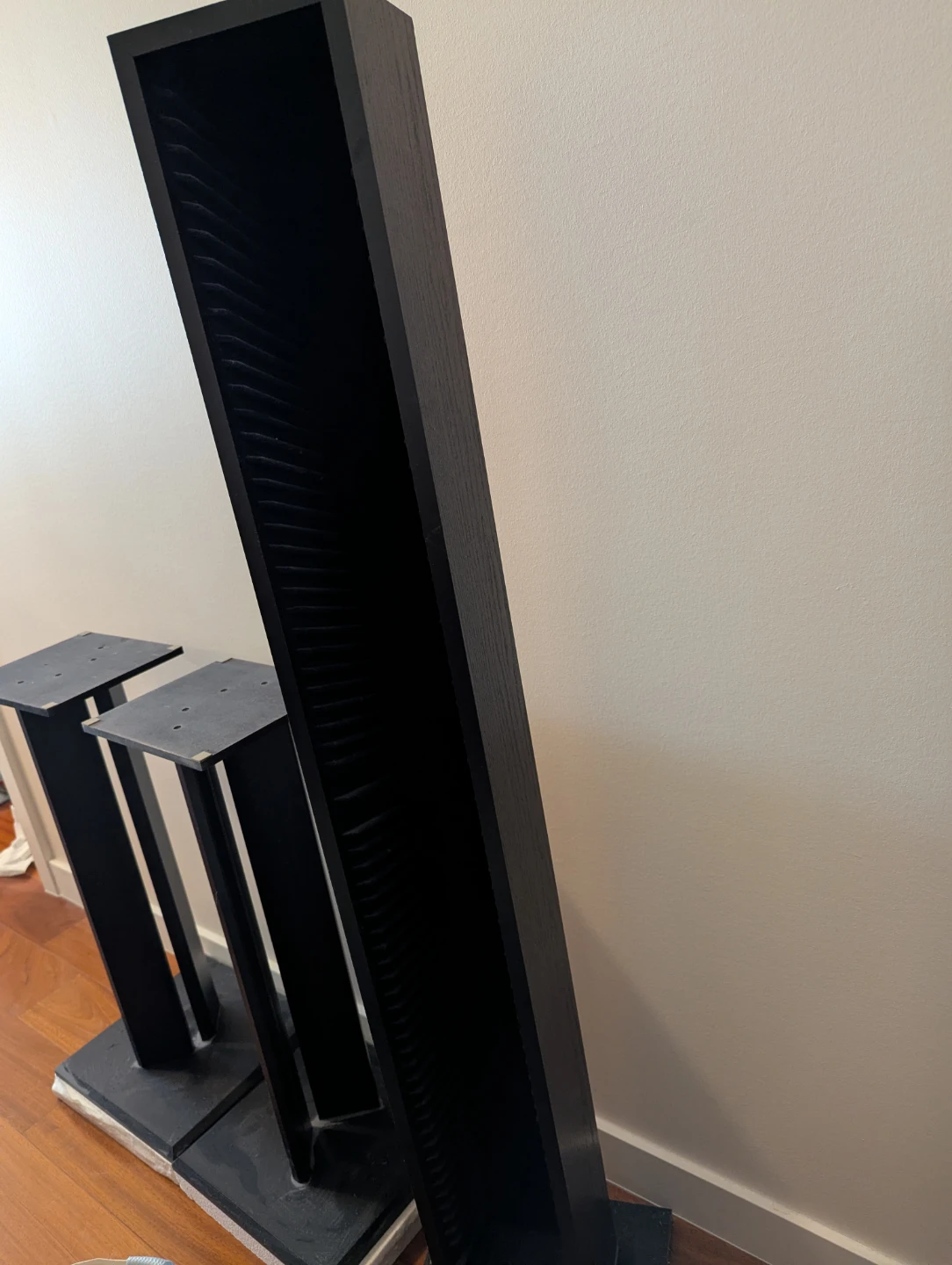 PSB Alpha Black Bookshelf Speakers with Stands - photo 3