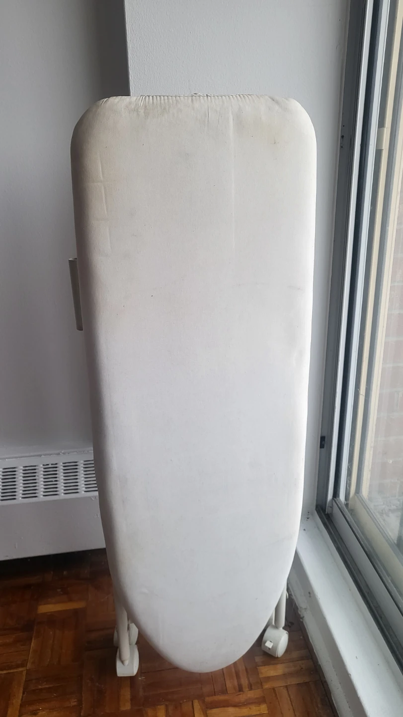 White Folding Ironing Board with Wheels - photo 2