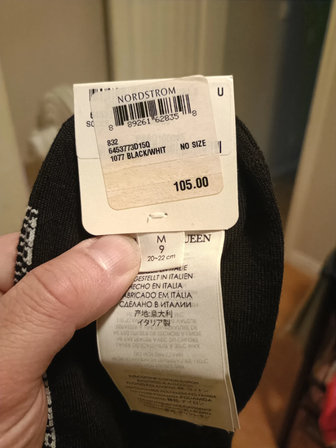 Alexander McQueen Black Socks Size M - photo 3