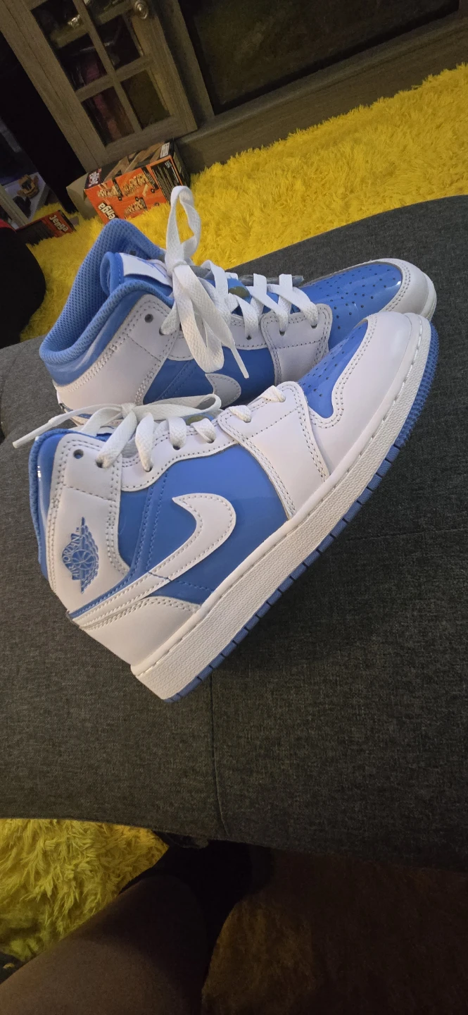 Air Jordan 1 Mid SE Blue White Toddler Shoes - photo 3