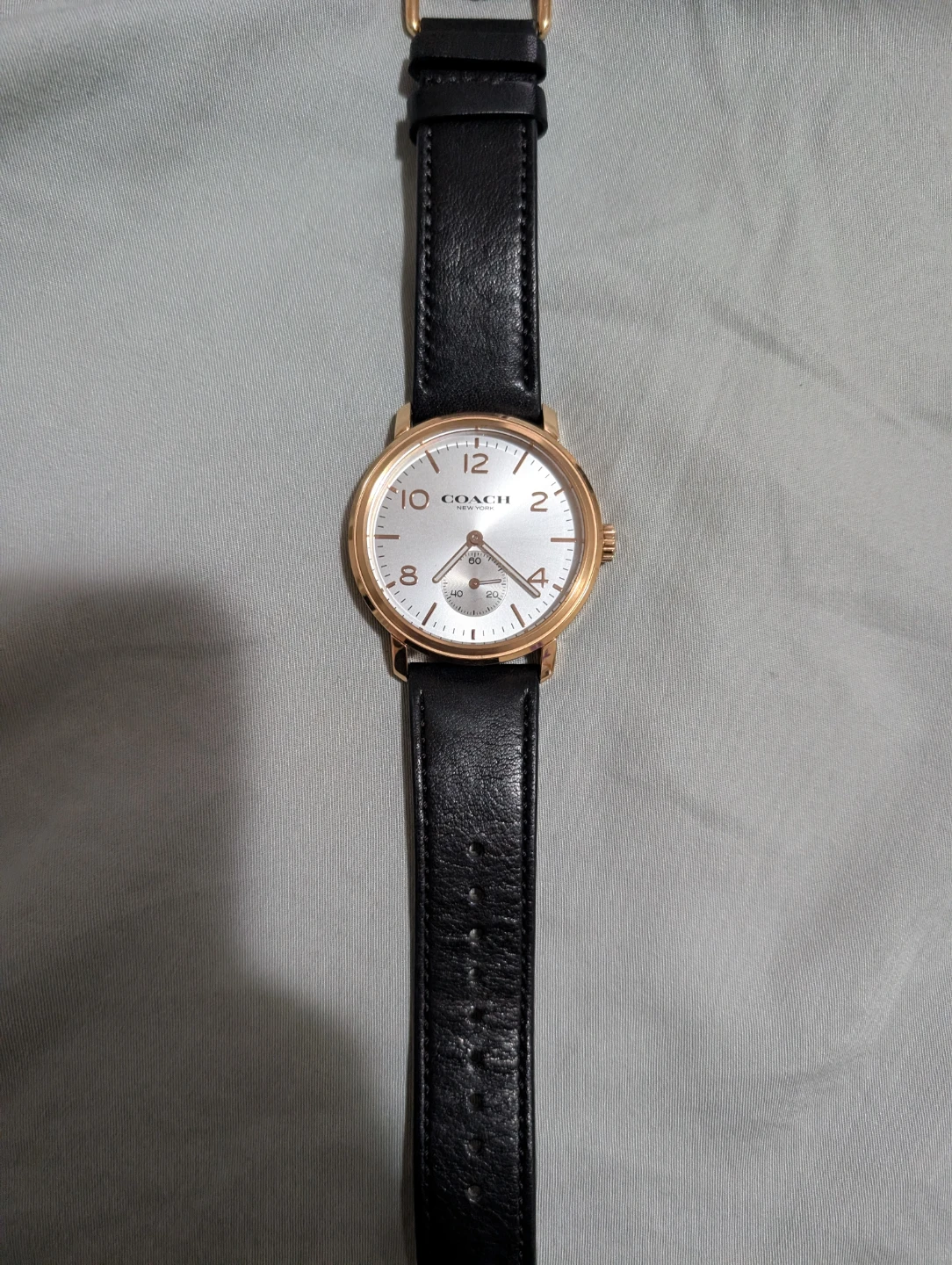 Coach Men's Watch with Black Leather Strap