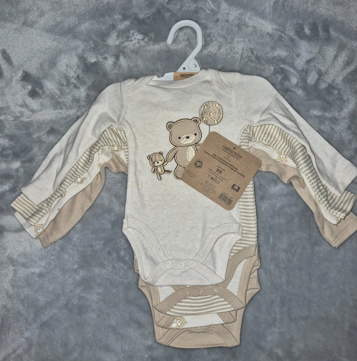 Naturelle Baby 4-Pack Long Sleeve Bodysuits 🌱