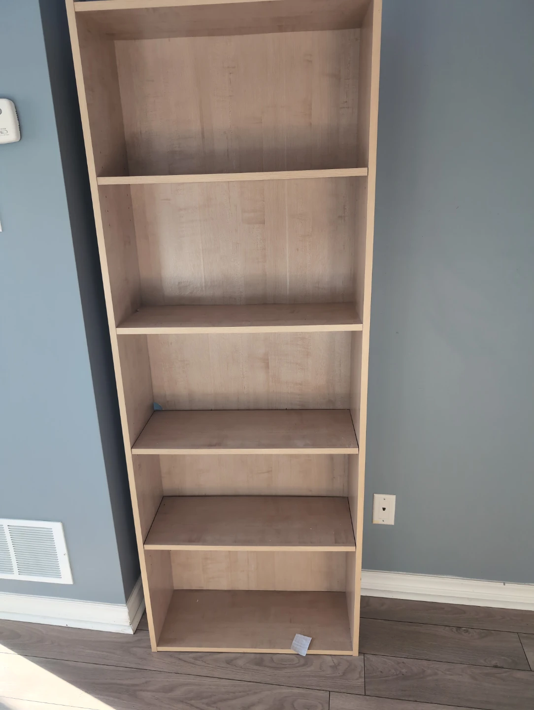 Light Wood 5-Shelf Bookshelf