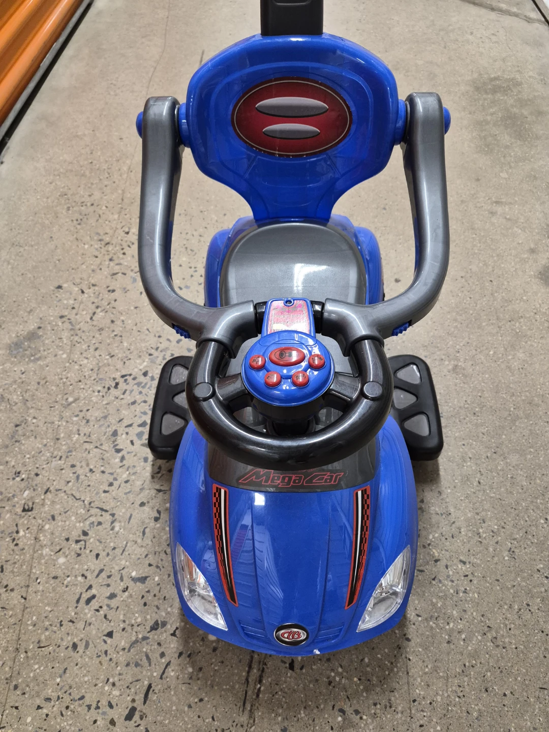 Blue Mega Car Ride-On Toy with Parent Handle - photo 3