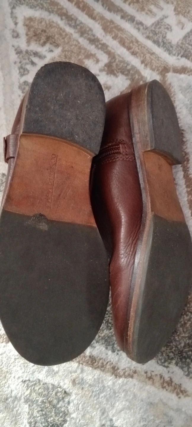 Zara Girls Brown Leather Ankle Boots - photo 3