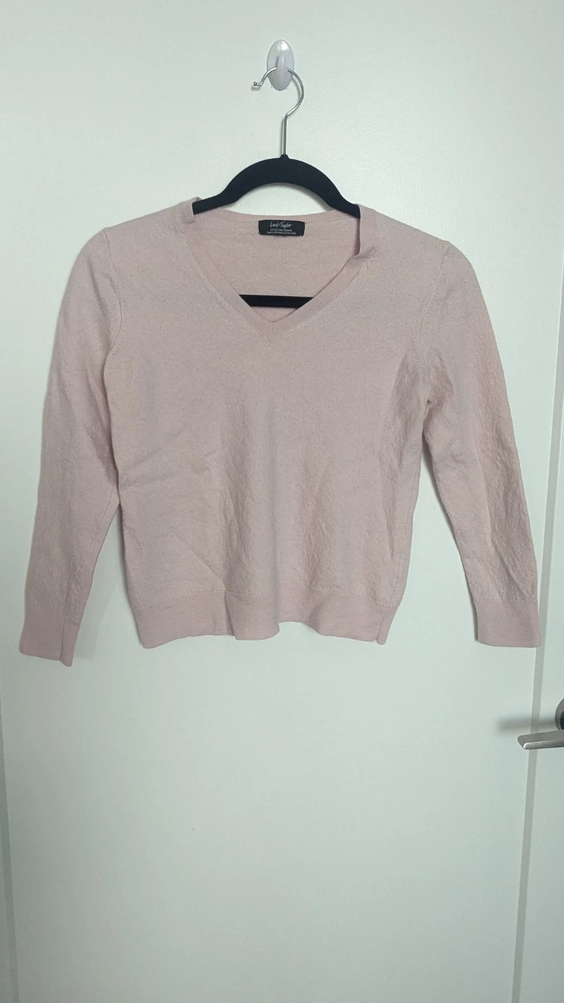 Lord & Taylor Pink Fine Merino Wool Sweater