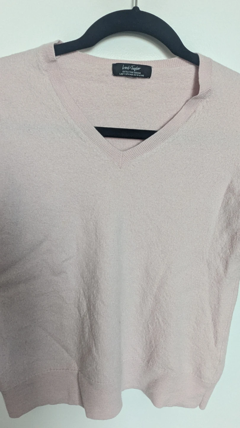 Lord & Taylor Pink Fine Merino Wool Sweater - photo 2