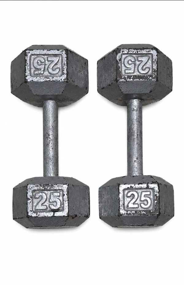 25 Ibs iron dumbbells