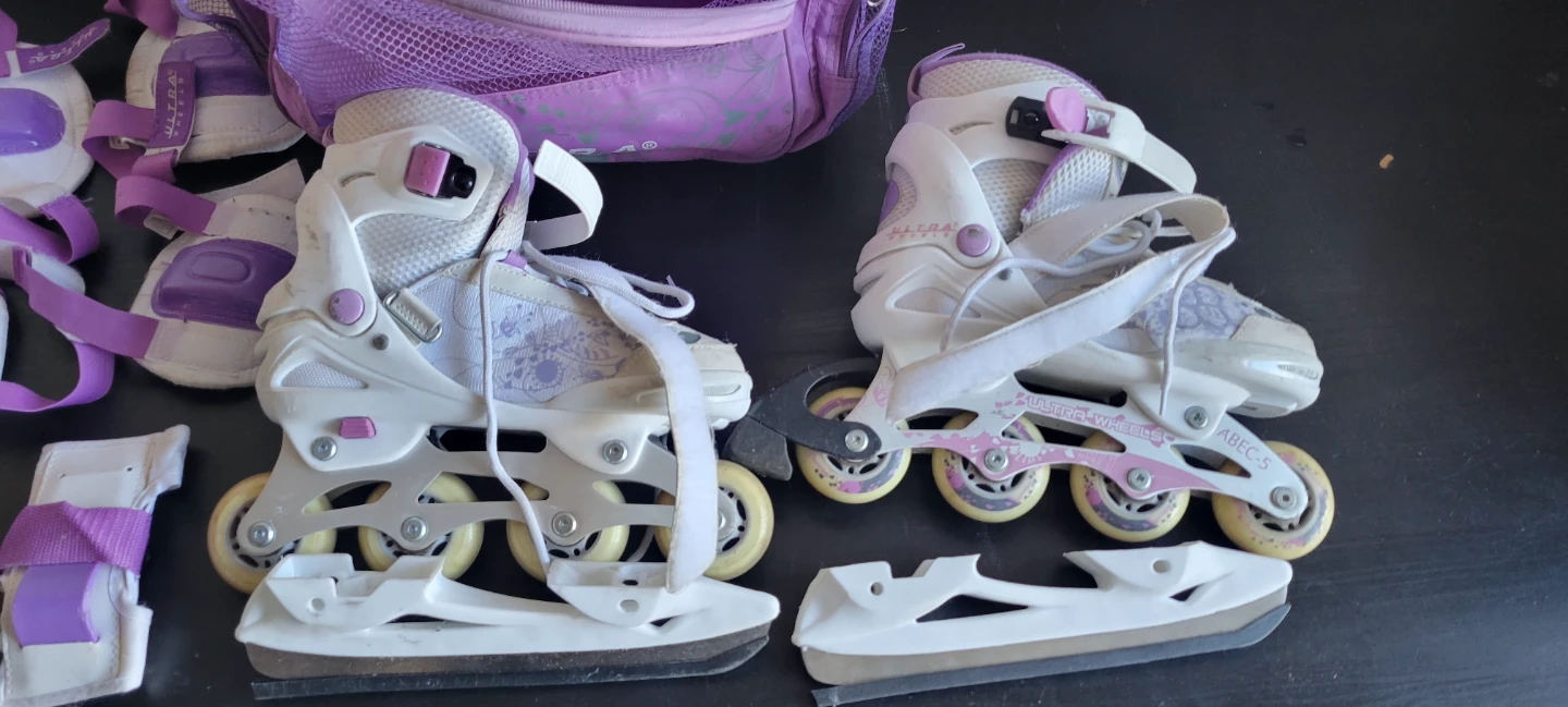Girls Rollerblade and Ice Skate Set with Backpack - photo 3