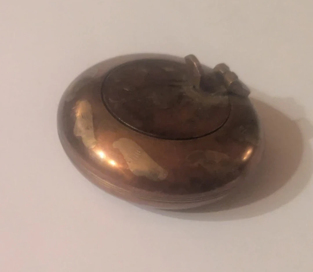 Vintage Brass Ashtray with Hinged Lid - photo 2