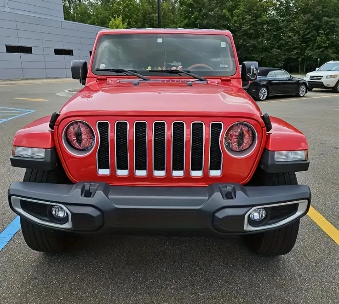 7 INCH JEEP MOTORBIKE HEADLIGHT DECAL COVERS NEW - photo 5