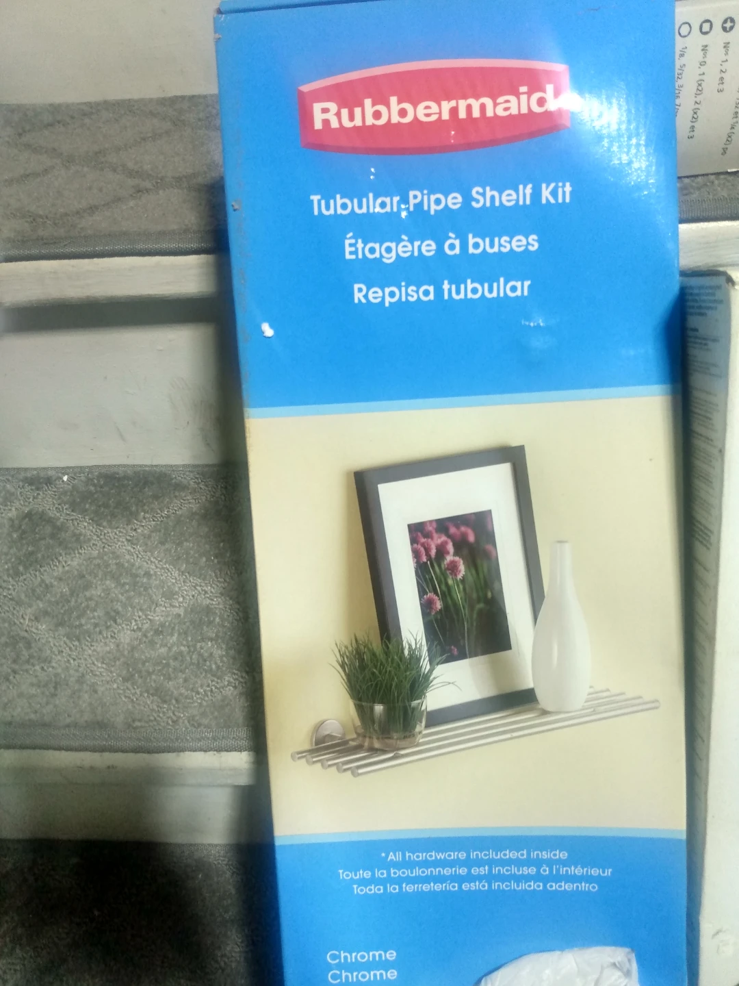Rubbermaid Tubular Pipe Shelf Kit - Chrome