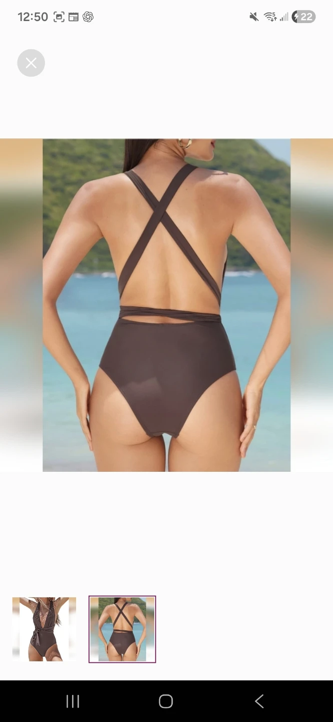 Women's Brown One-Piece Swimsuit - photo 2
