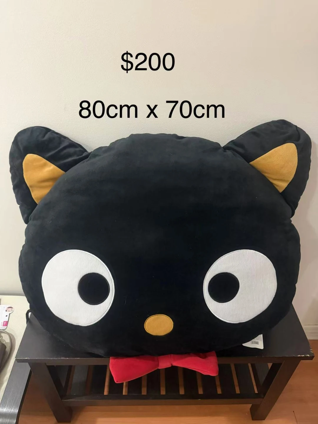 Sanrio Original Black ChocoCat Plush Pillow - 80cm x 70cm