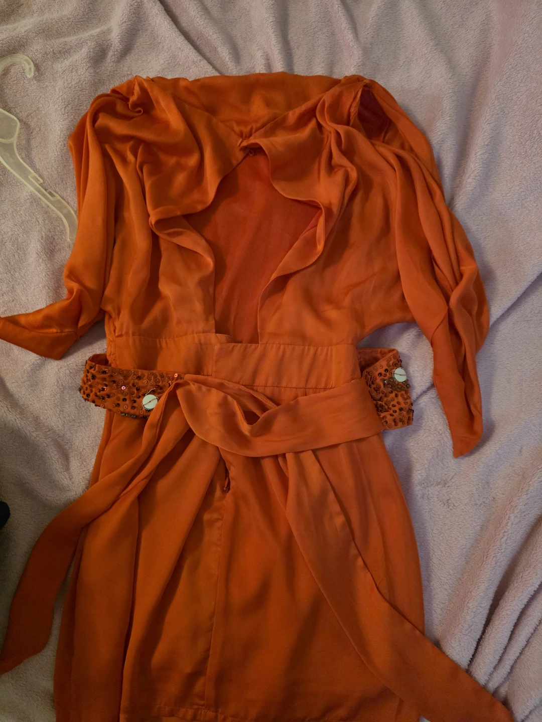 Oxygene Orange Embellished Dress - Size Medium - photo 3