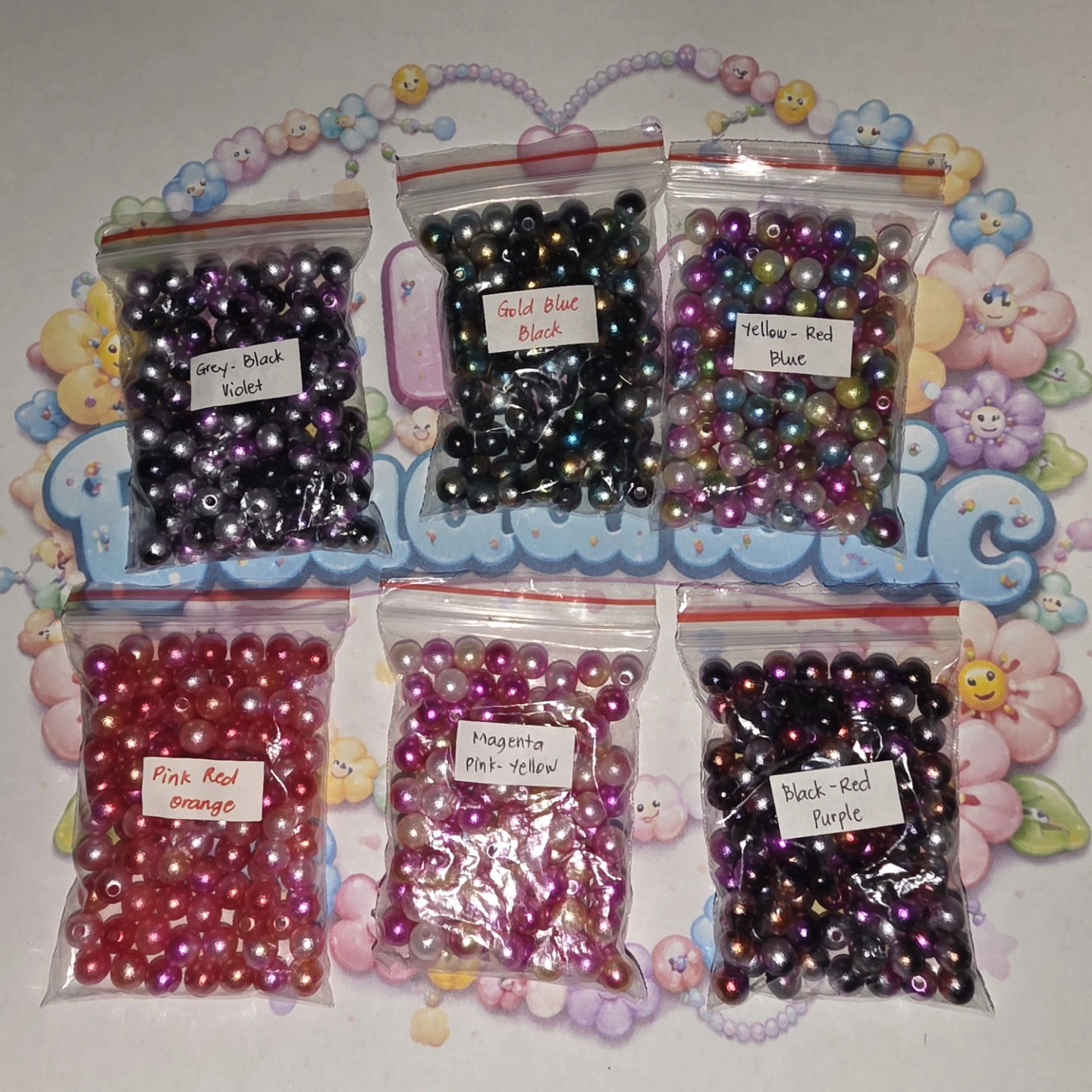 Mixed Craft Beads - Various Colours