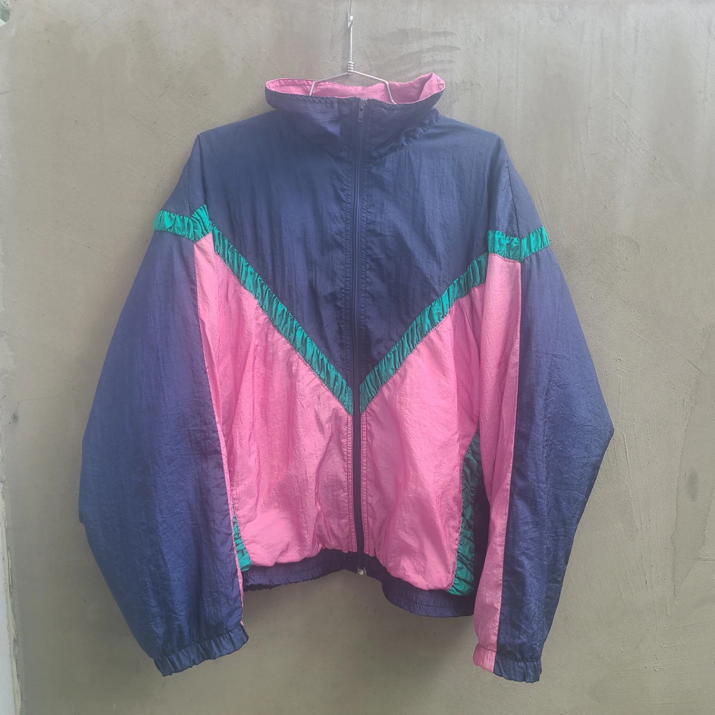 Vintage Colour Block Windbreaker Jacket