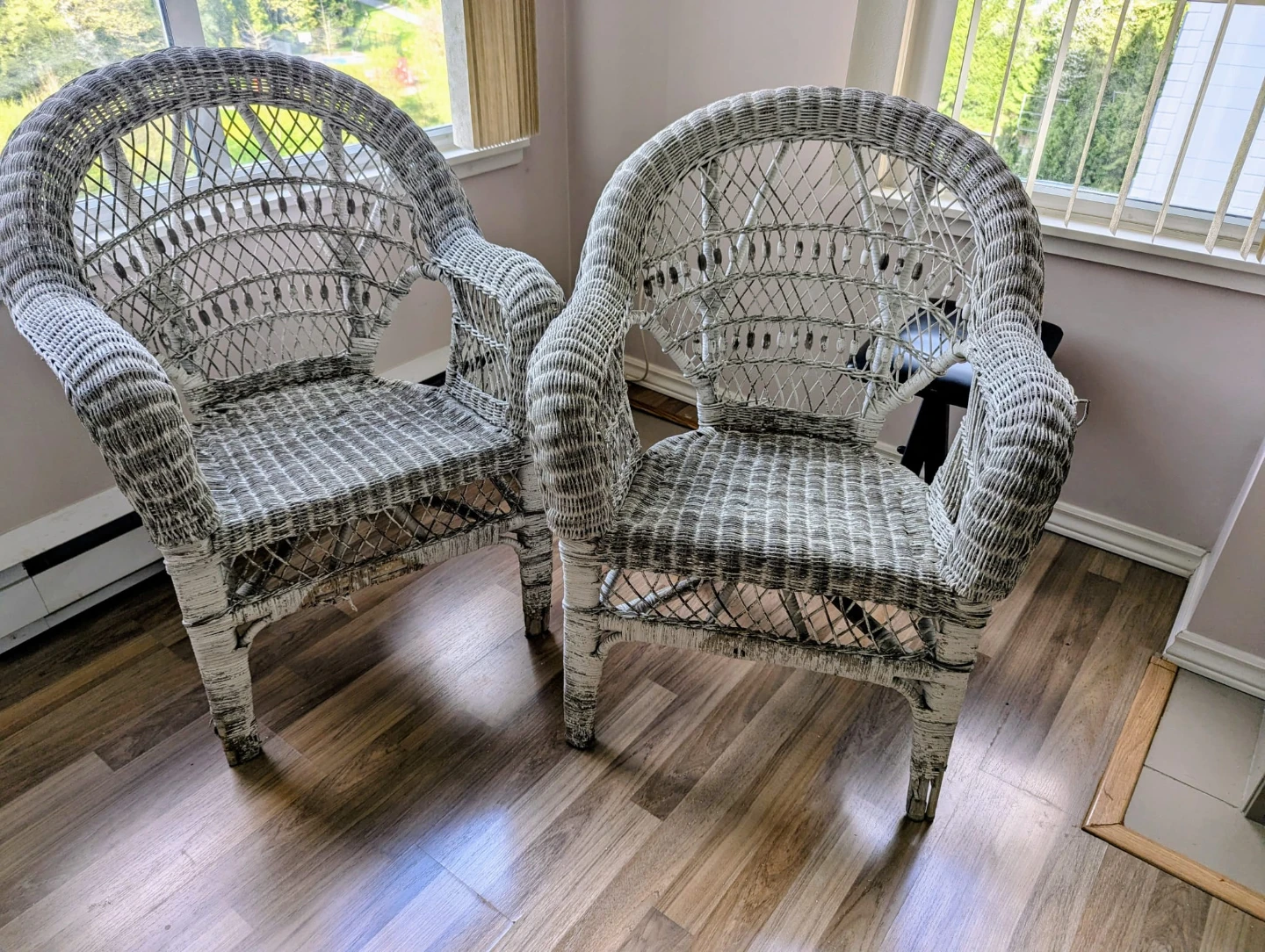 Wicker Armchairs - Pair