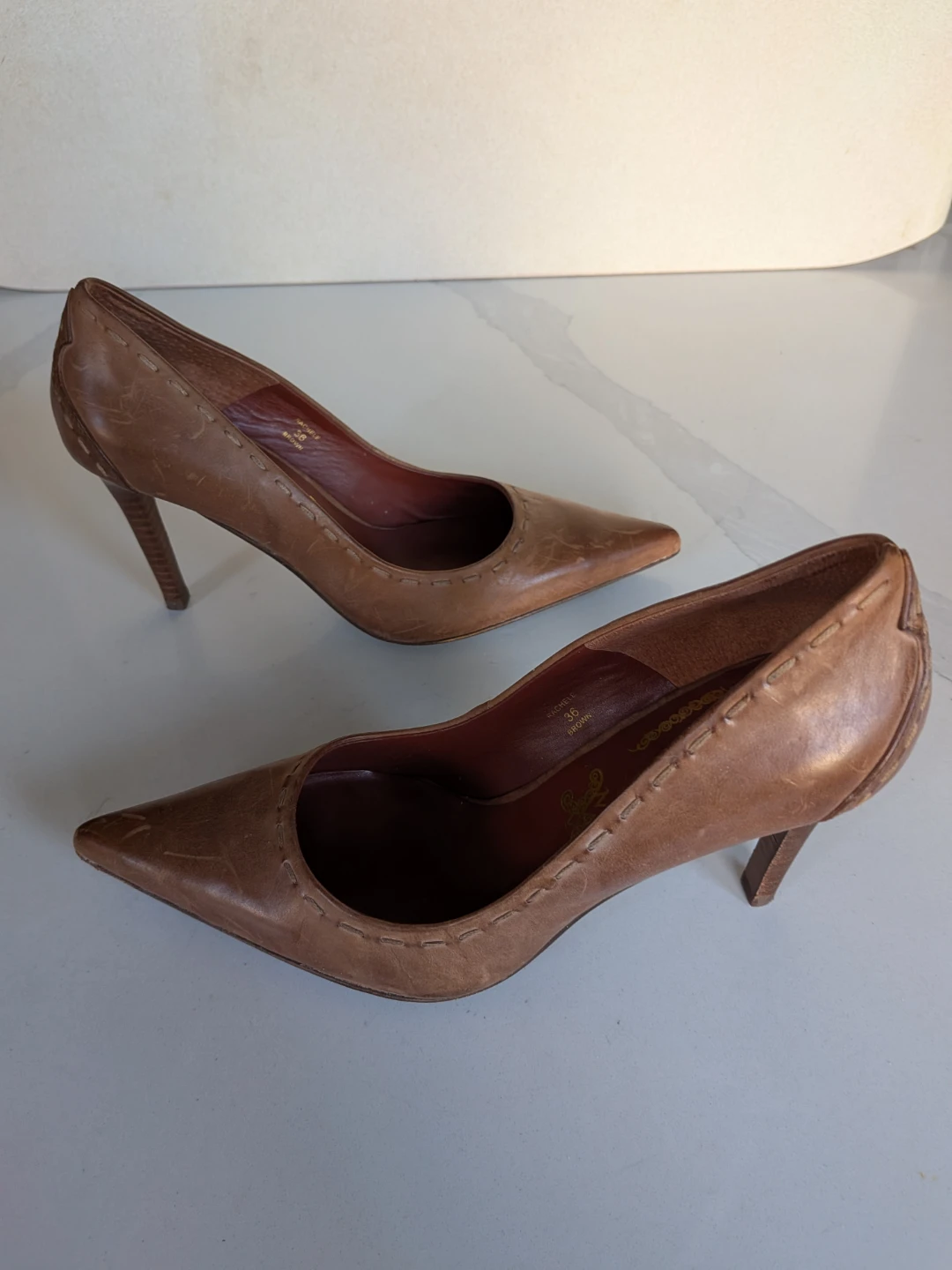 🌱Modern Vintage Brown Leather Pumps Size 36