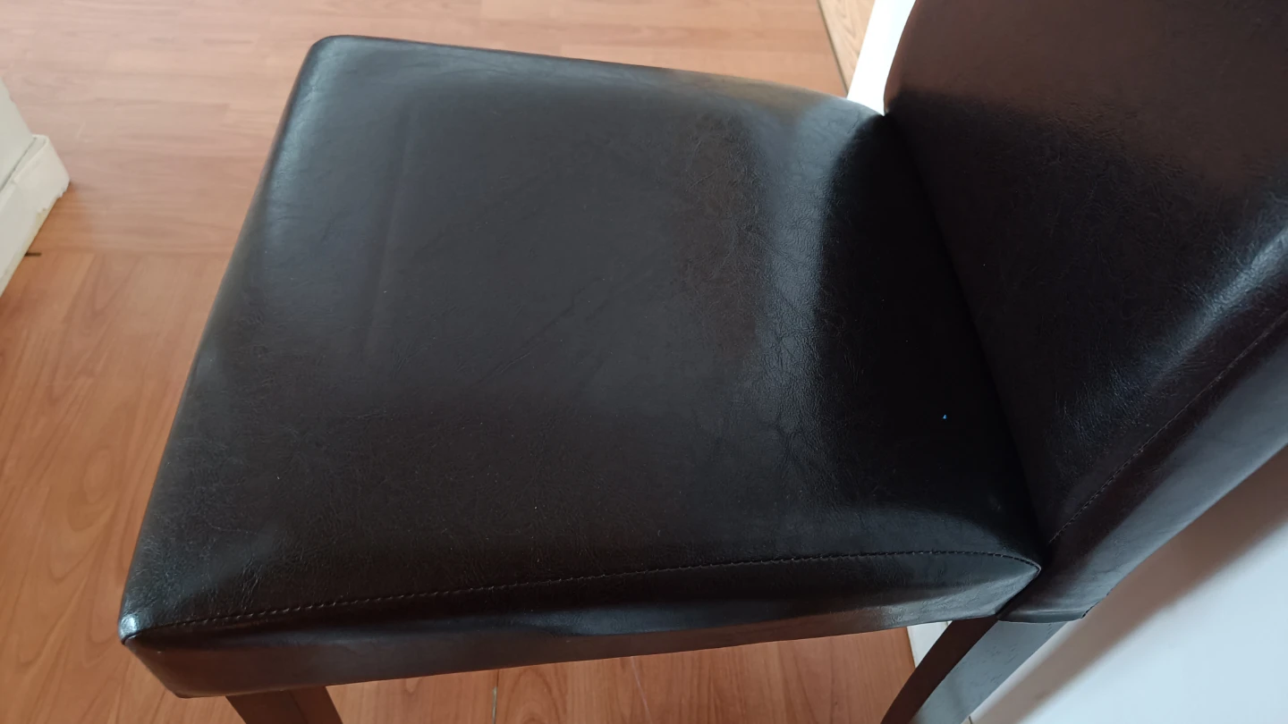 Dark Brown Leather Dining Chair - photo 3