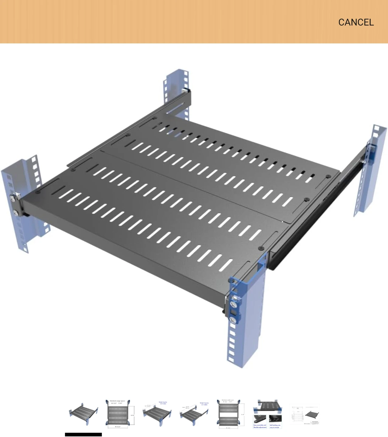 Sliding Server Rack Shelf - 29 Inch Max Depth, 44 LBS Capacity - photo 3