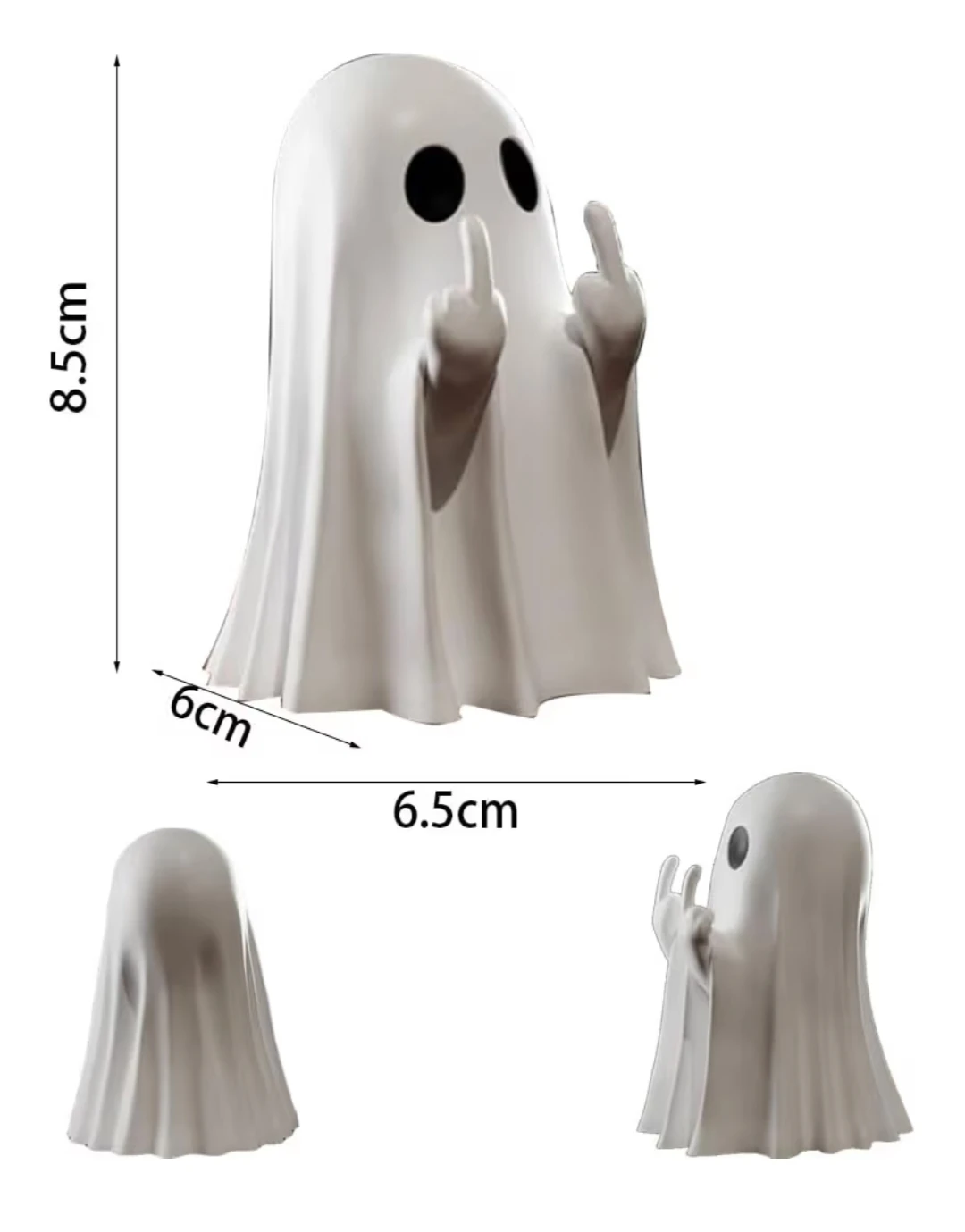 Funny Ghost Middle Finger Figurine Resin Desk Decor Gift - photo 4