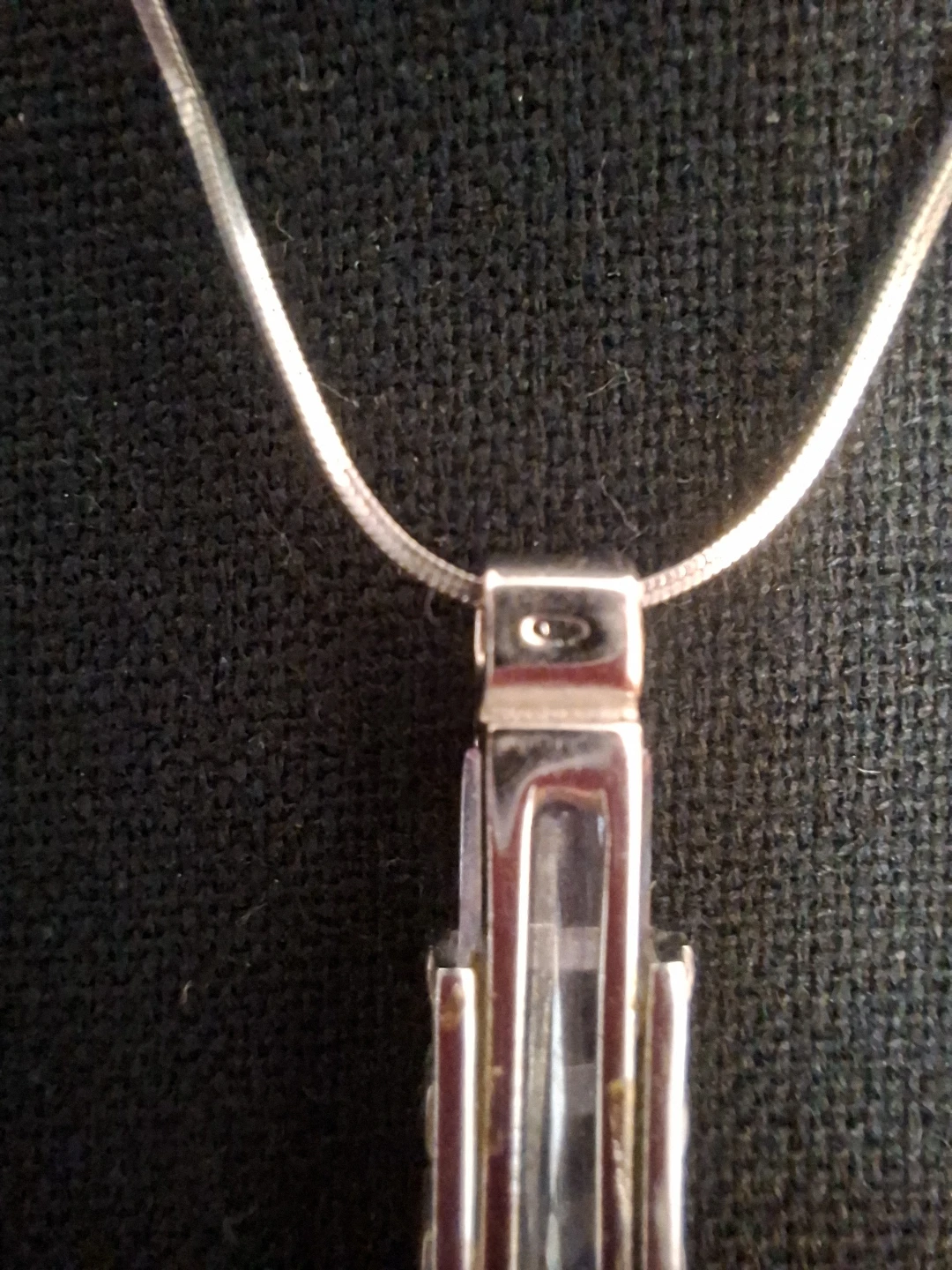Stunning Rose de France Amethyst Baguette Silver stamped Pendant - photo 5