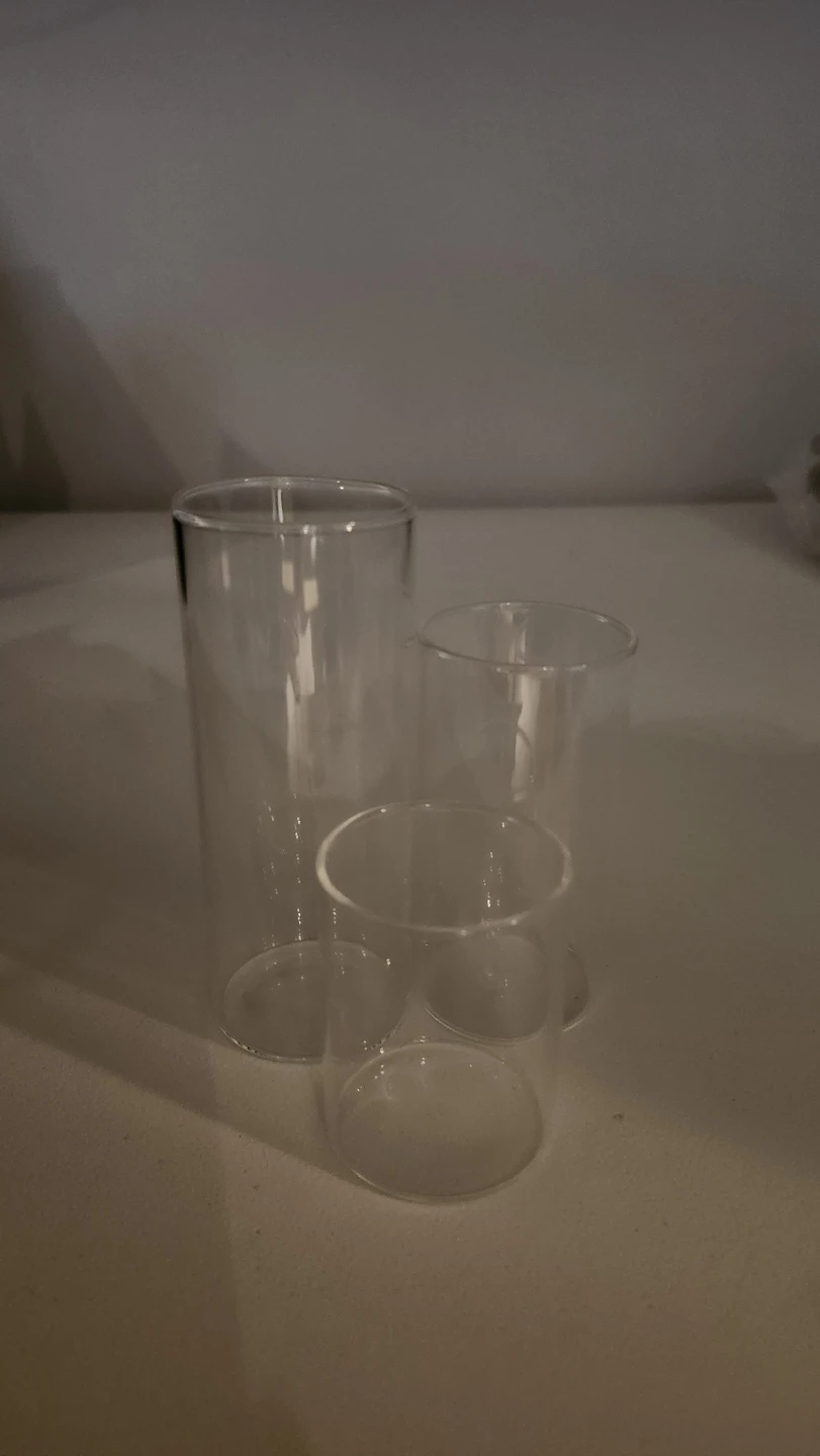 Set of 3 Glass Cylinder Hurricane Vases - photo 4