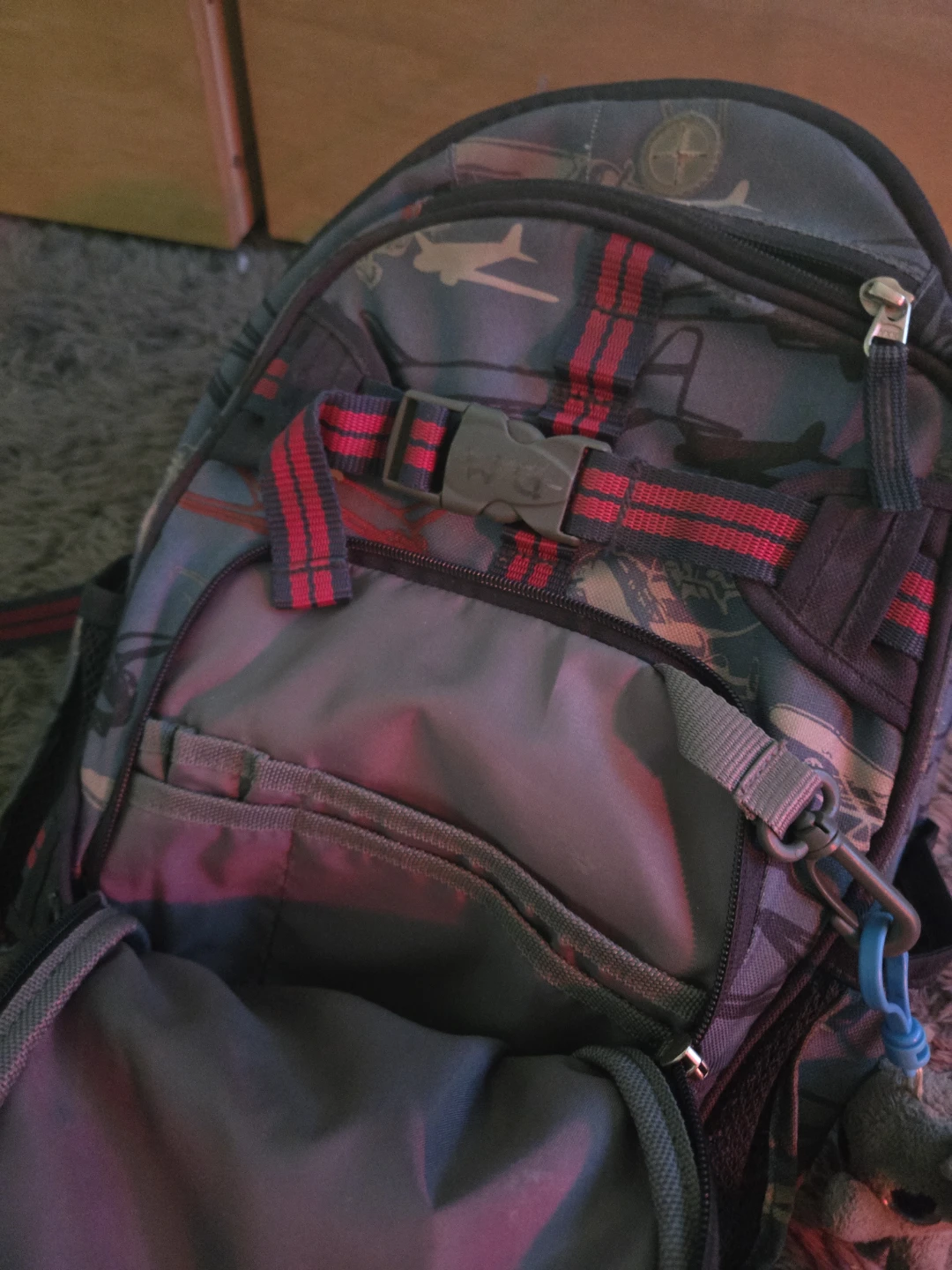 Kids Airplane and Compass Print Backpack - photo 2