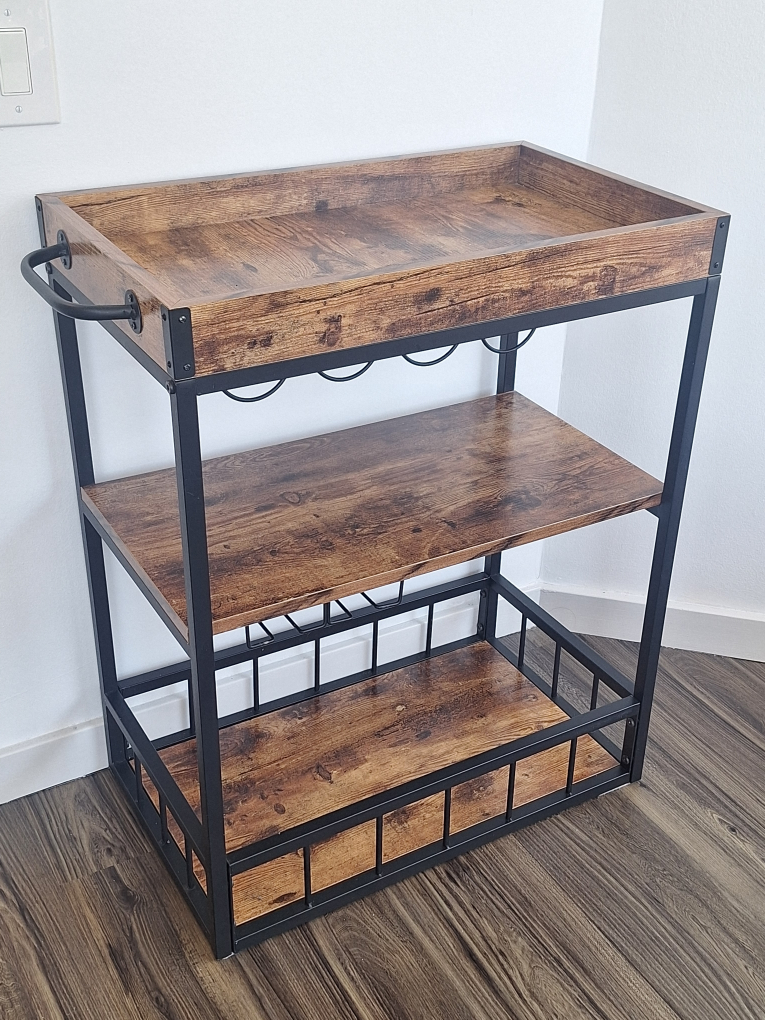 Bar Cart with Serving Tray