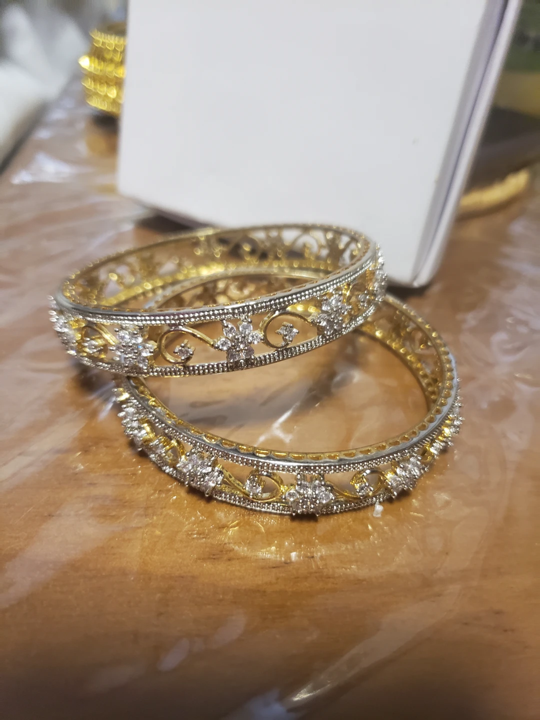 Set of 2 Ornate Bangles with Decorative Box