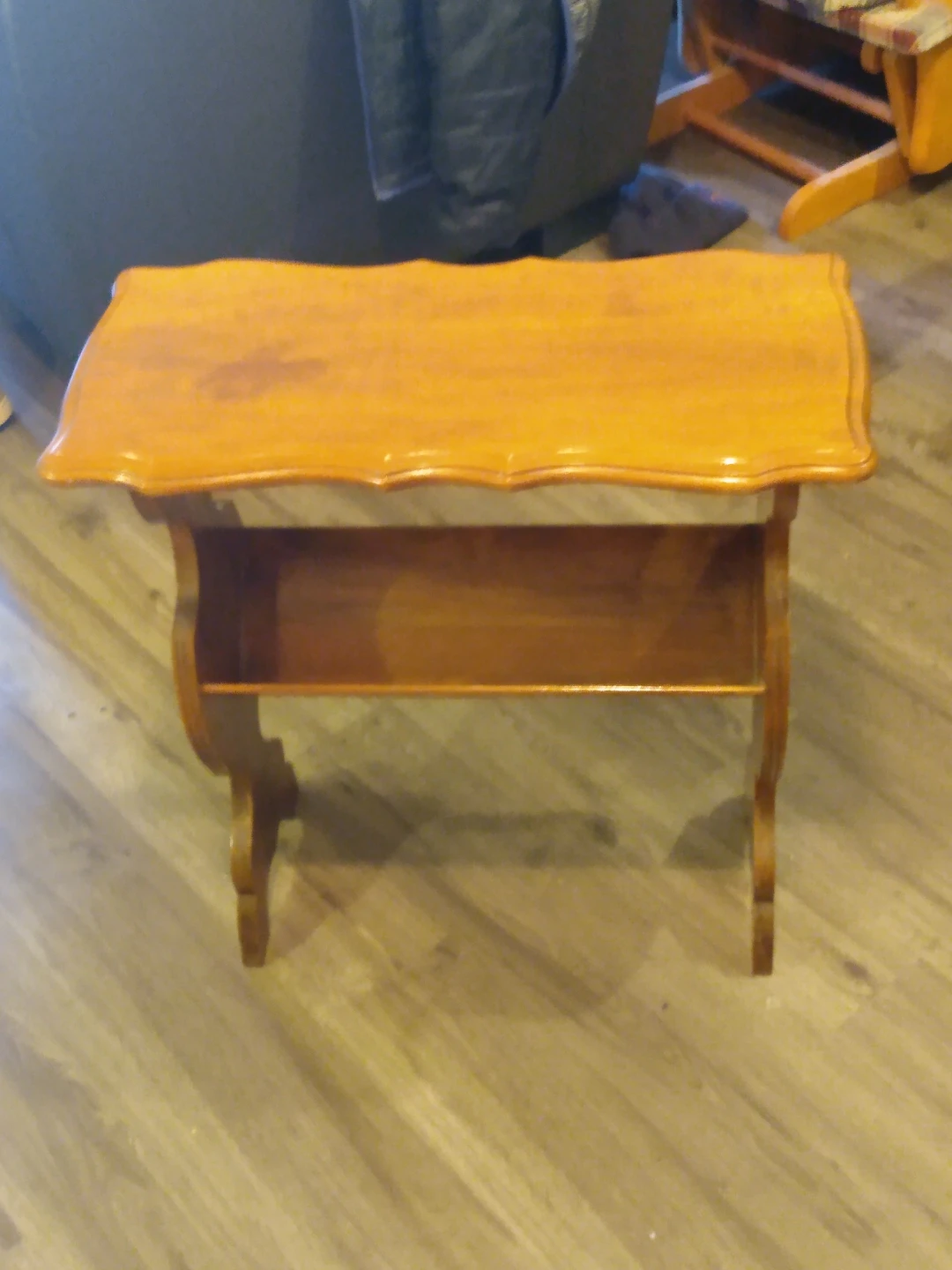 Wooden Side Table with Shelf