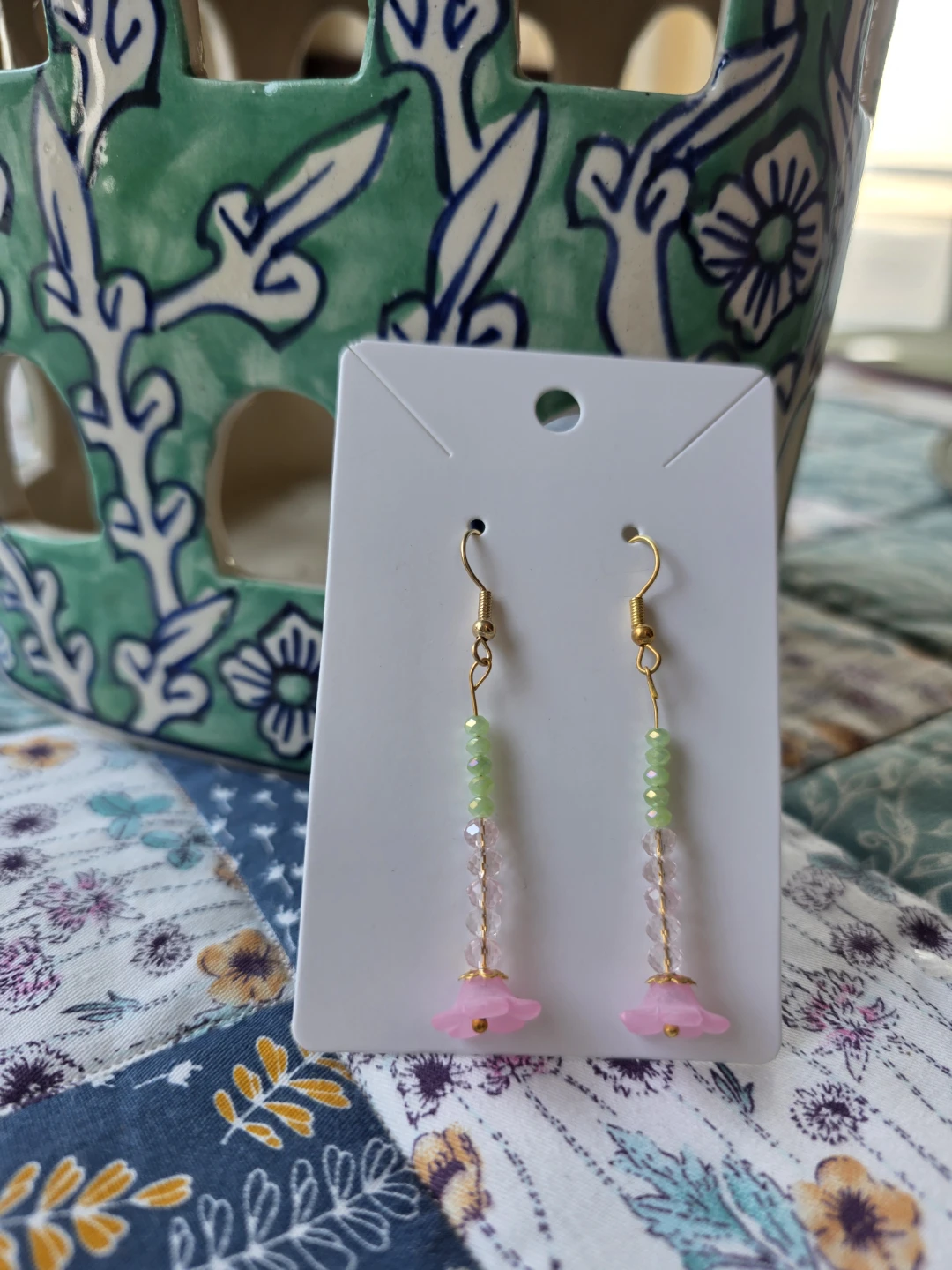 Pink Flower Dangle Earrings - photo 5