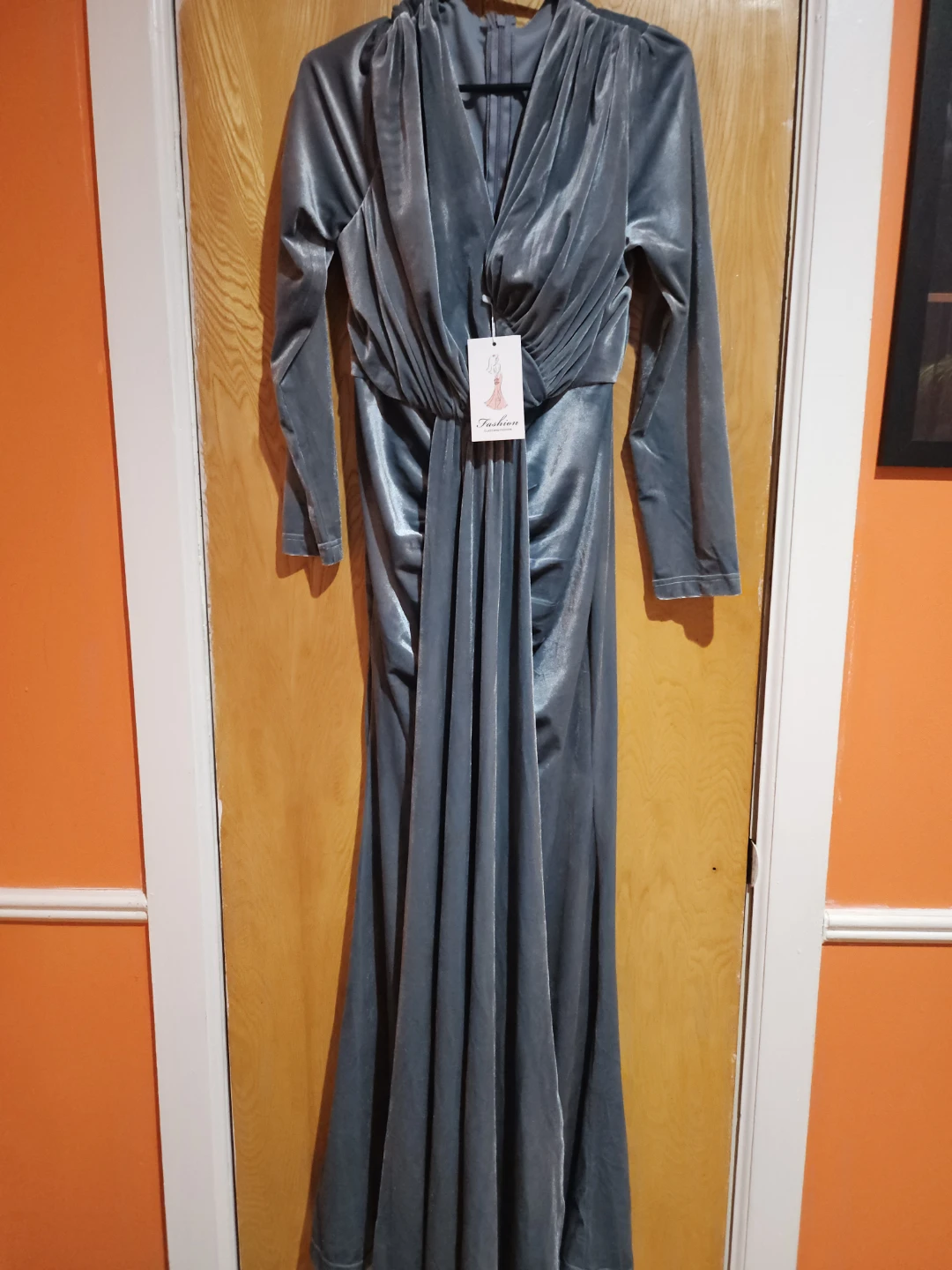 Velvet Long Sleeve Maxi Dress